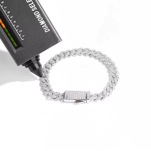 Hip Hop Jewelry VVS Cuban Link Chain 1/2/3 Rows 8/10/14/15/18/19/20/25Mm 925Sterling Silver D Moissanite Miami Cuban Necklace