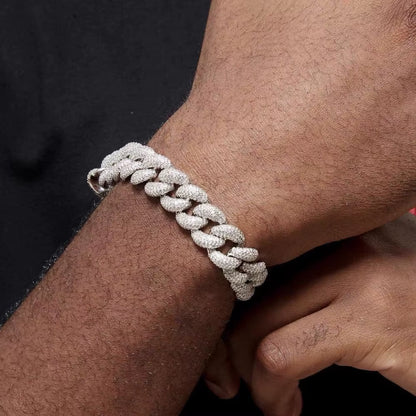 14Mm Cuban Chain Bracelet AAA Iced Out Cubic Zirconia Bracelets for Women Luxury Hiphop Jewelry Drop Shipping