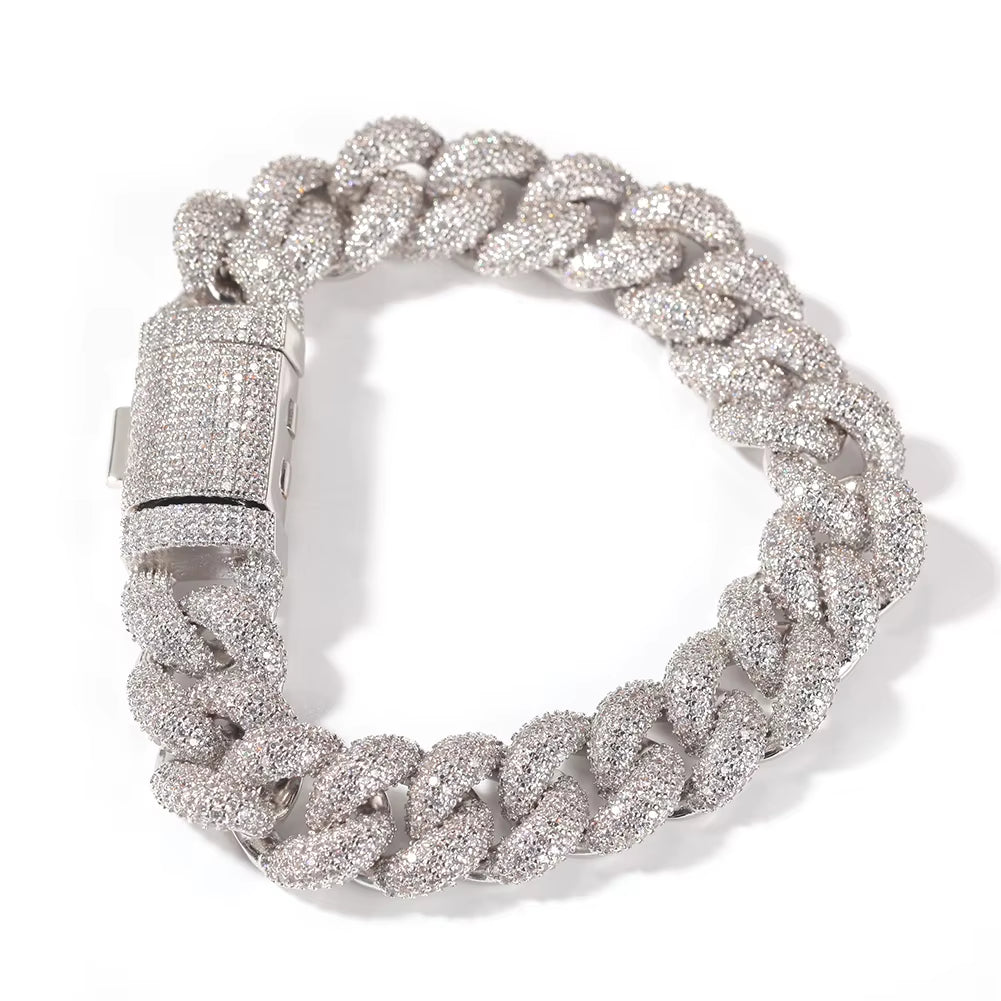 14Mm Cuban Chain Bracelet AAA Iced Out Cubic Zirconia Bracelets for Women Luxury Hiphop Jewelry Drop Shipping